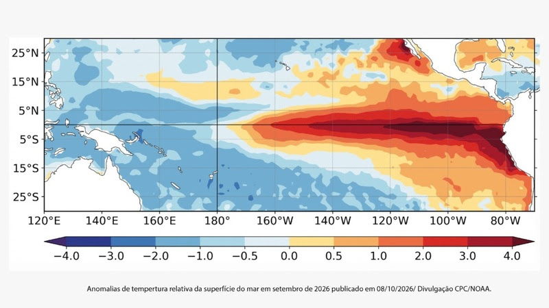 El Niño pode se manter entre forte e muito forte até 2027